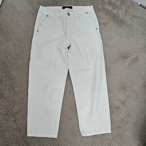 Nine West White Jeans Cropped Ankle Zipper Pockets Womens Size 6